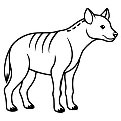 Elegant Hyena Outline Vector Illustration