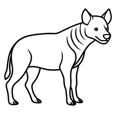 Elegant Hyena Outline Vector Illustration