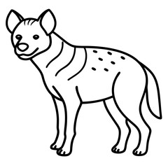 Elegant Hyena Outline Vector Illustration