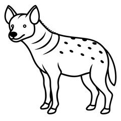 Elegant Hyena Outline Vector Illustration