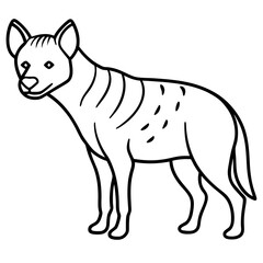 Elegant Hyena Outline Vector Illustration