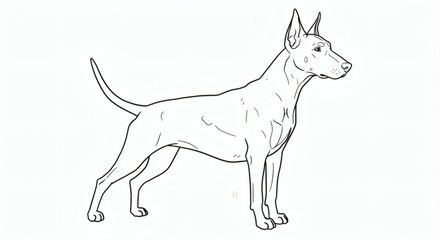 Obraz premium dog cartoon outline isolated on white background - for coloring page