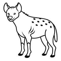 Elegant Hyena Outline Vector Illustration