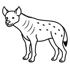 Elegant Hyena Outline Vector Illustration