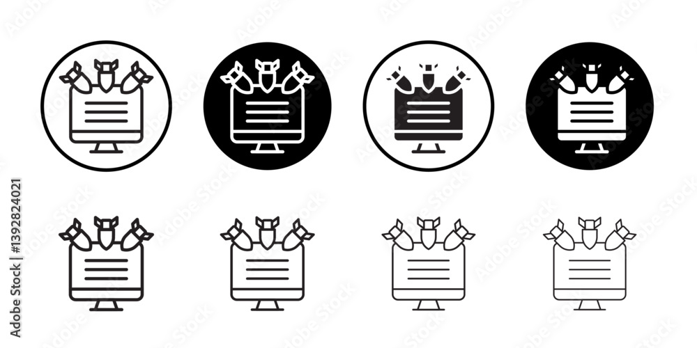 Poster ddos icon vector logo set collection for web app ui