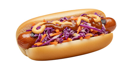 Delicious Hotdog with Toppings on a Bun Ready to Eat