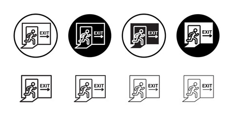 Emergency exit icon vector logo set collection for web app ui