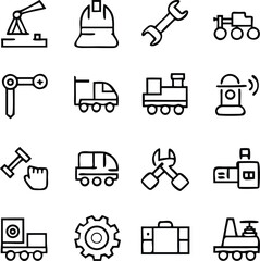 Industry Icons Vector Art | Factory, Tools & Machinery Line Icon Pack
