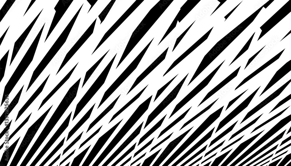 Poster black and white abstract geometric pattern with sharp shape for sporty background and jersey design