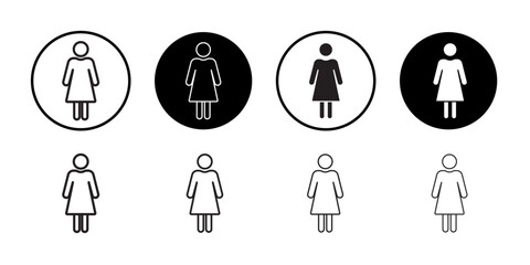 Female icon vector logo set collection for web app ui