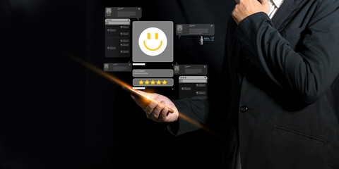 Client support highlights excellent service quality, five-point satisfaction rating, impactful business feedback, and strong marketing presence in digital platform