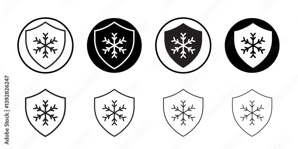 Poster frost resistant icon vector logo set collection for web app ui