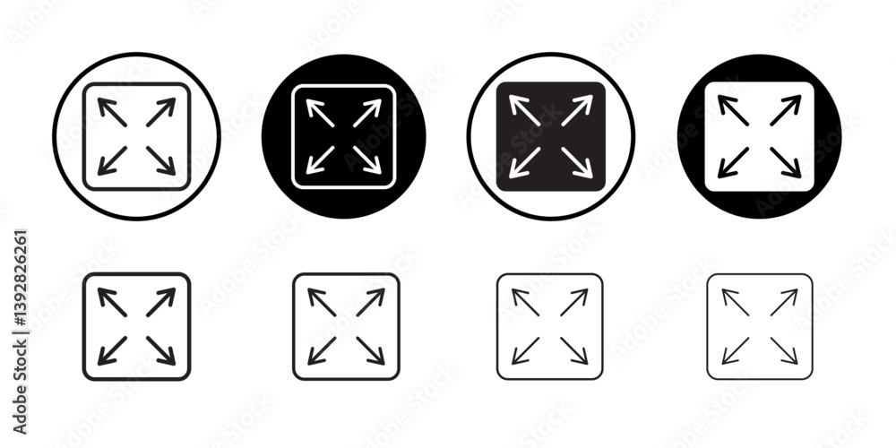 Poster full screen icon vector logo set collection for web app ui