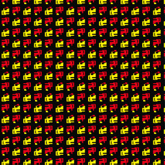 Pixel L Pattern - Yellow and Red Retro Design