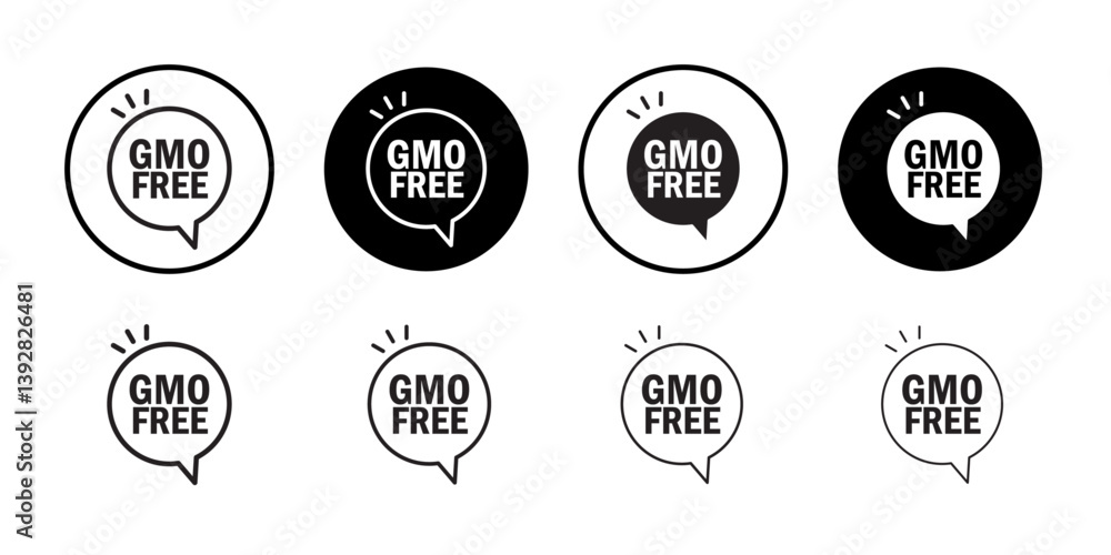 Poster gmo free icon vector logo set collection for web app ui