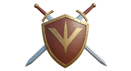 Isolated Shield and Swords
