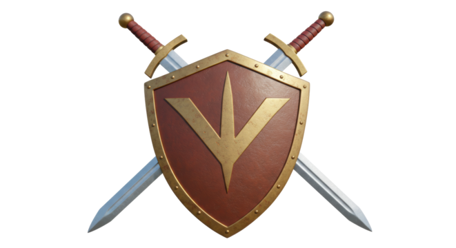 Isolated Shield and Swords