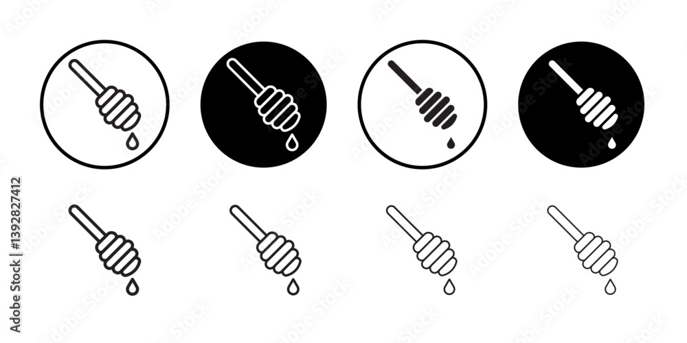 Poster honey dipper icon vector logo set collection for web app ui