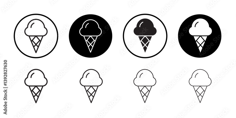 Aufkleber ice cream cone icon vector logo set collection for web app ui