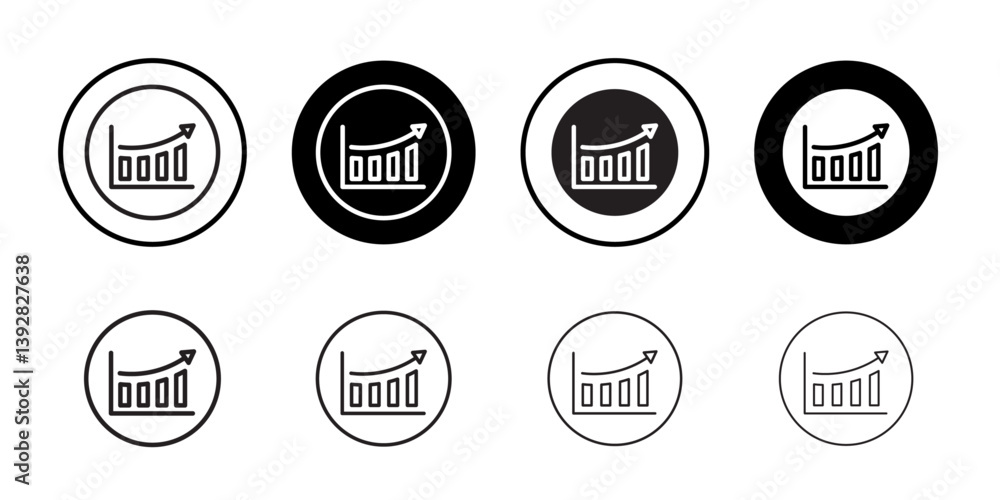 Poster increase chart icon (2) vector logo set collection for web app ui