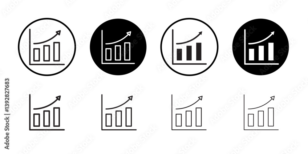 Poster increase chart icon vector logo set collection for web app ui