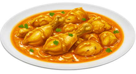 Chicken and Potato Curry Dish Served on a White Plate