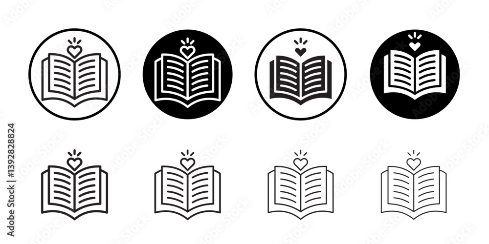 Poster love story icon vector logo set collection for web app ui