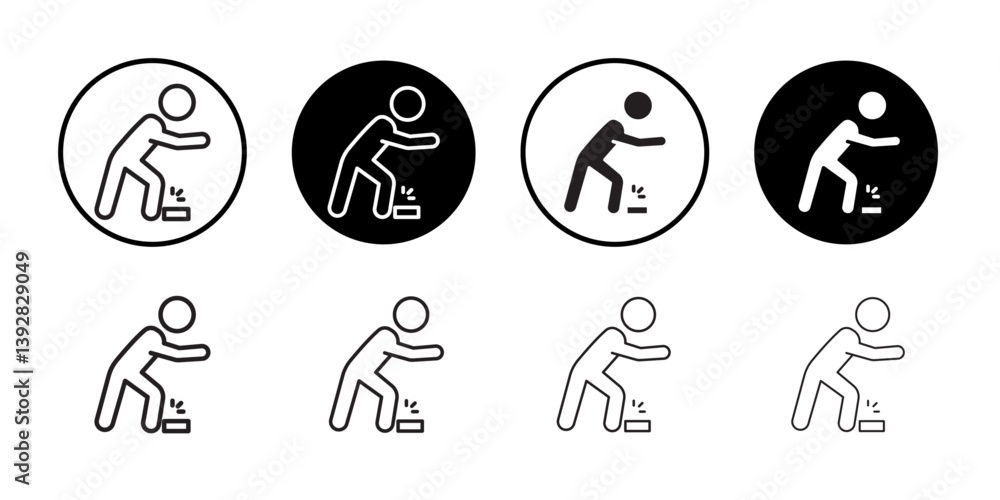 Poster man tripping icon vector logo set collection for web app ui