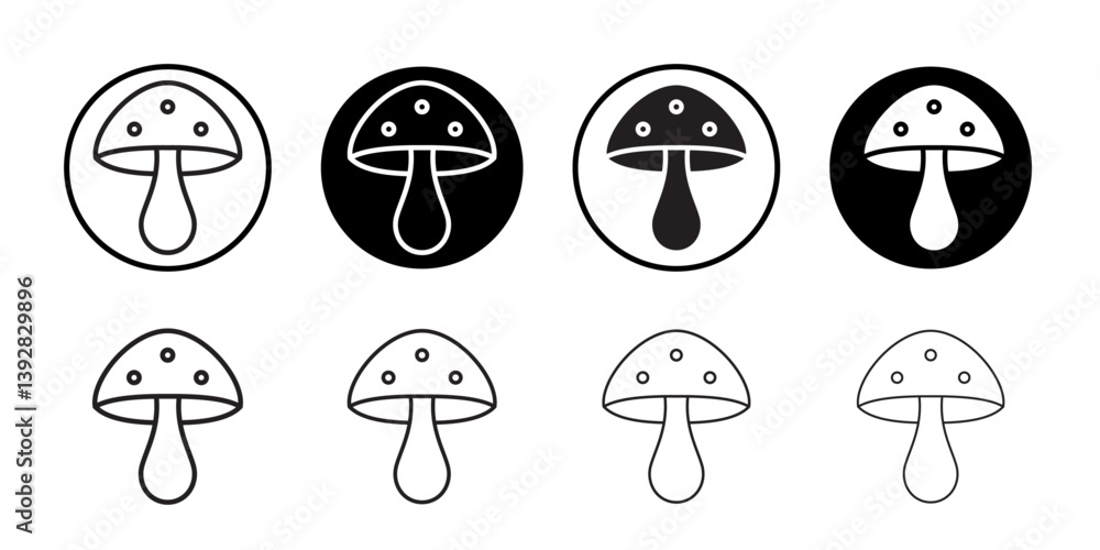 Poster mushroom icon (2) vector logo set collection for web app ui