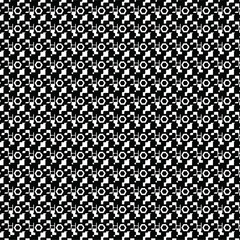 Stylized H Hexagon Pattern - Black and White Geometric Design