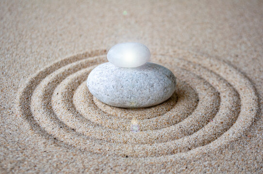 Zen stones with with light with customizable space for text