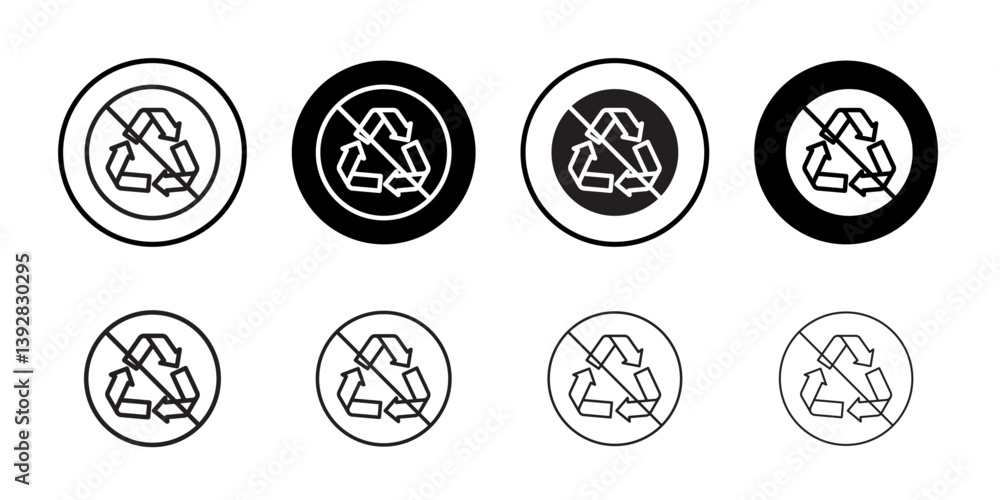 Poster non recyclable icon vector logo set collection for web app ui