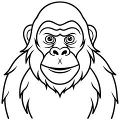 Elegant One-Line Orangutan Vector Design