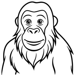 Elegant One-Line Orangutan Vector Design