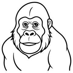 Elegant One-Line Orangutan Vector Design