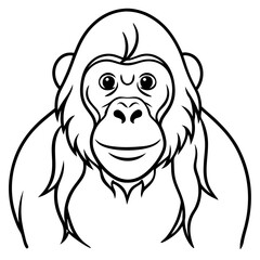 Elegant One-Line Orangutan Vector Design