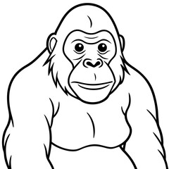 Elegant One-Line Orangutan Vector Design