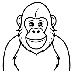 Elegant One-Line Orangutan Vector Design © Parvin