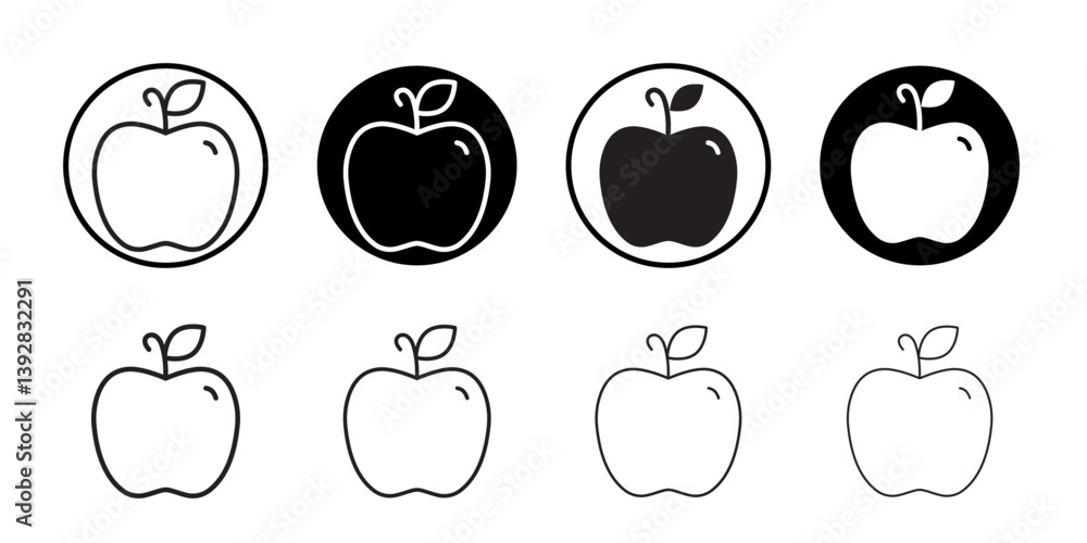 Poster red apple icon vector logo set collection for web app ui