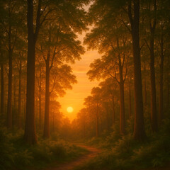 Fototapeta premium sunrise in the forest