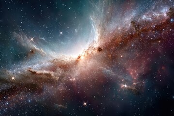 Obraz premium A Stunning Visualization of Nebulae and the Future of Space Exploration Technology Takes Flight