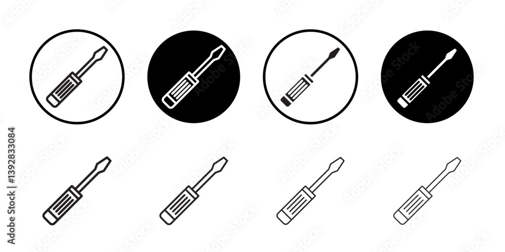Poster screwdriver icon vector logo set collection for web app ui