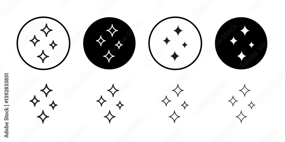 Poster sparkles shine icon vector logo set collection for web app ui