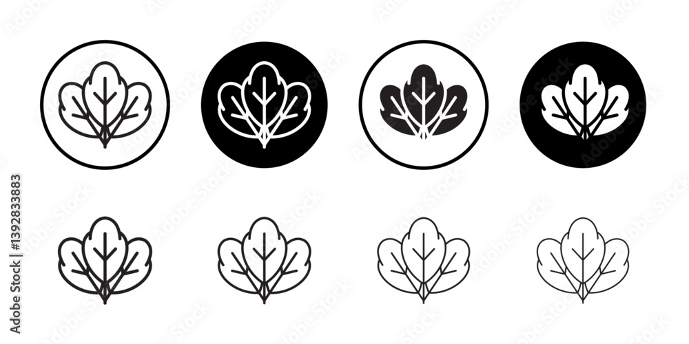 Poster spinach icon vector logo set collection for web app ui