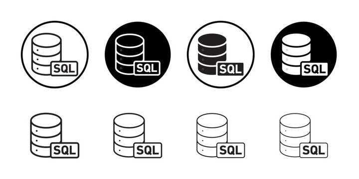 SQL server icon vector logo set collection for web app ui