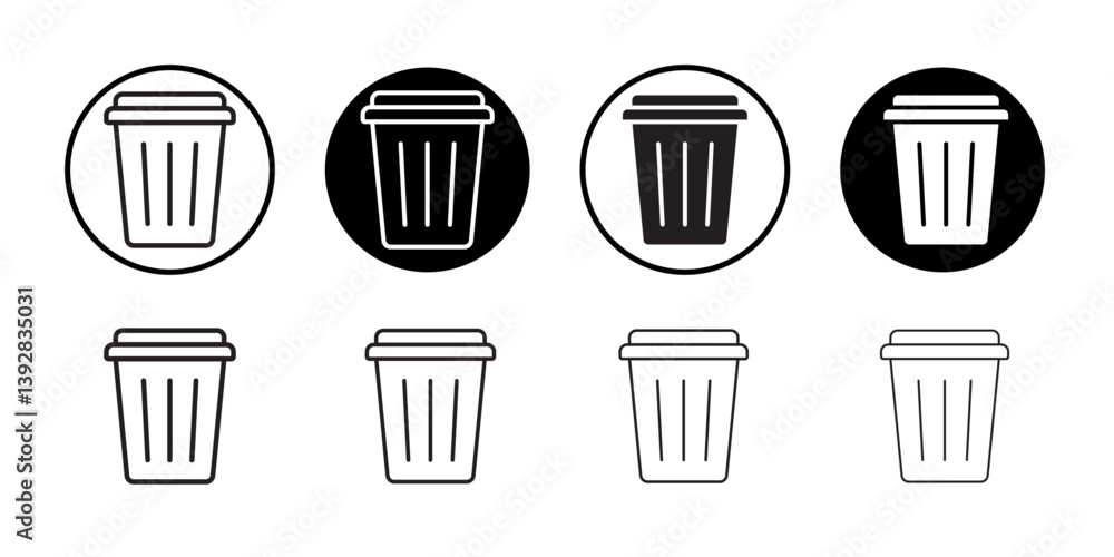 Poster trash icon vector logo set collection for web app ui