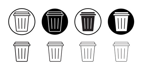 Trash icon vector logo set collection for web app ui