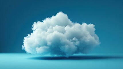 Single fluffy white cloud on a blue background.