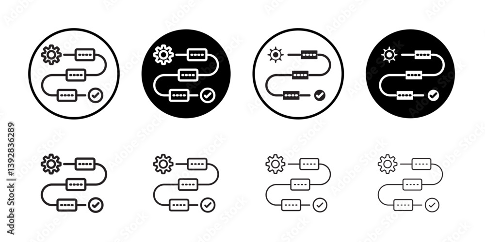 Poster workflow process icon vector logo set collection for web app ui