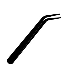Pair of black tweezers.